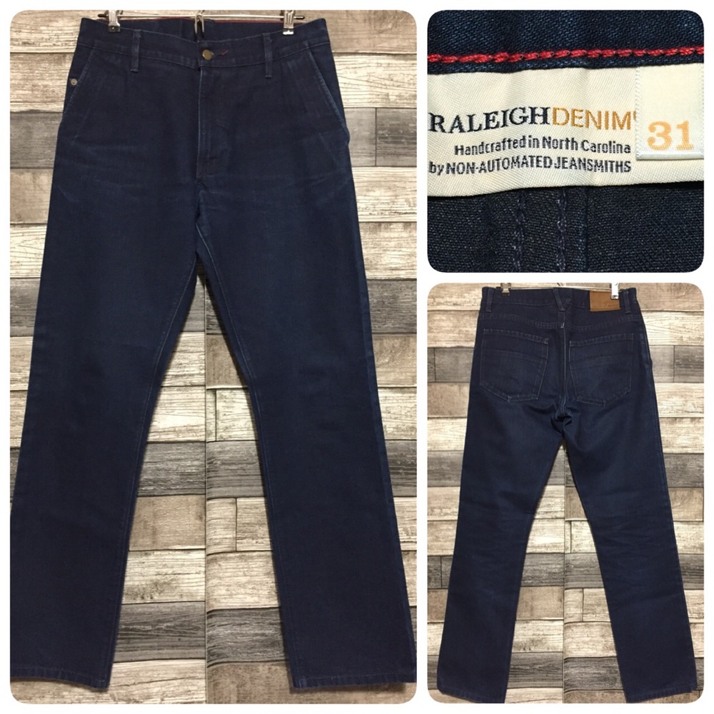 Raleigh Denim Jones Jeans Men 31 (Actual W30 L29.5) Dark Wash Blue Hand Crafted